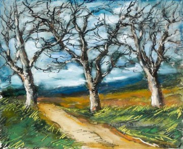 TREES AT THE EDGE OF A TRAIL Maurice de Vlaminck paysage boisé Peinture à l'huile